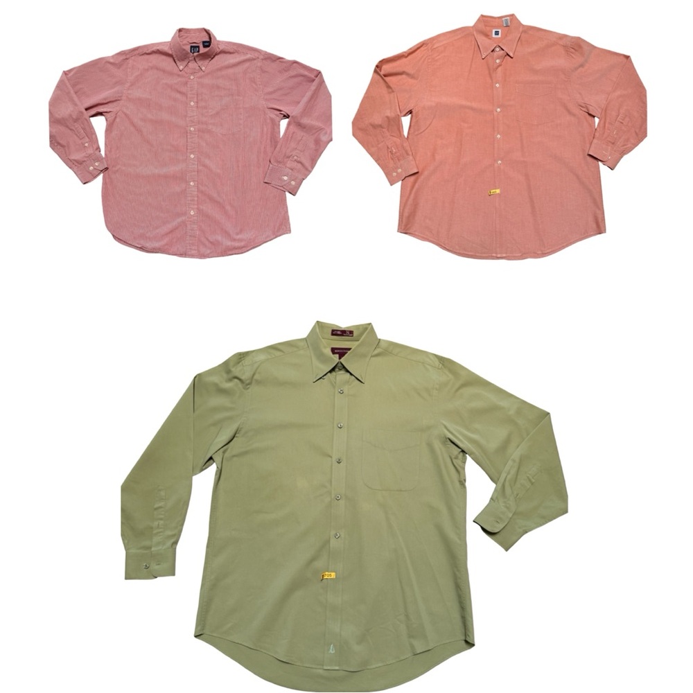 Bundle 3 Men’s Vintage Cotton Button Up Long Sleeve Shirts Size L Gap Nordstrom